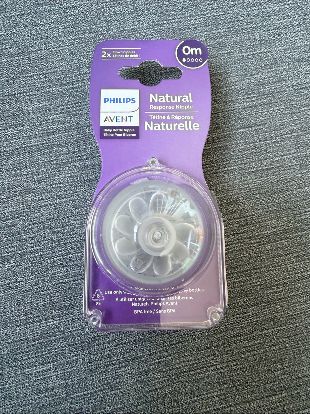 Philips Avent Natural Baby Bottle Nipple - Clear (0m)